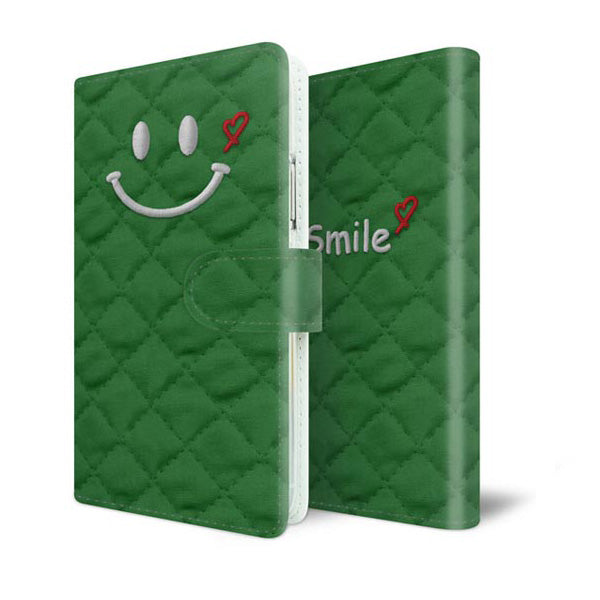 AQUOS R10 A501SH SoftBank スマホケース 手帳型 全機種対応 スマイル UV印刷 耐衝撃