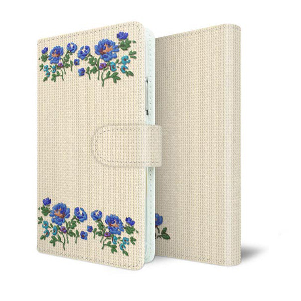 Galaxy S8+ SC-03J docomo スマホケース 手帳型 全機種対応 花刺繍風 UV印刷 耐衝撃