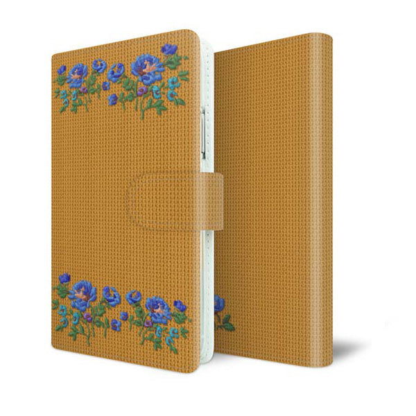 シンプルスマホ3 509SH SoftBank スマホケース 手帳型 全機種対応 花刺繍風 UV印刷