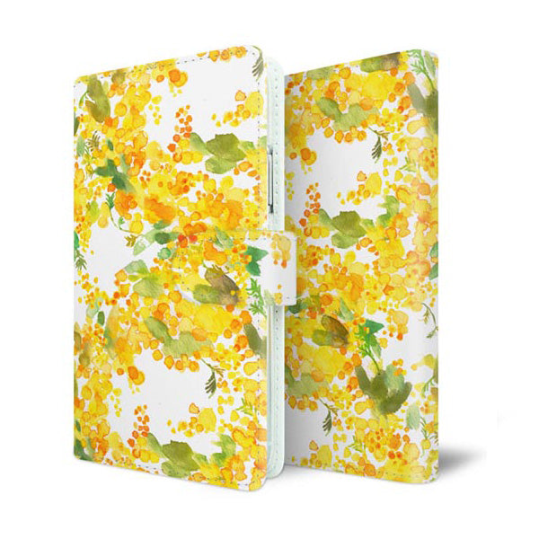 BASIO active2 SHG12 au スマホケース 手帳型 水彩風 花 UV印刷 耐衝撃