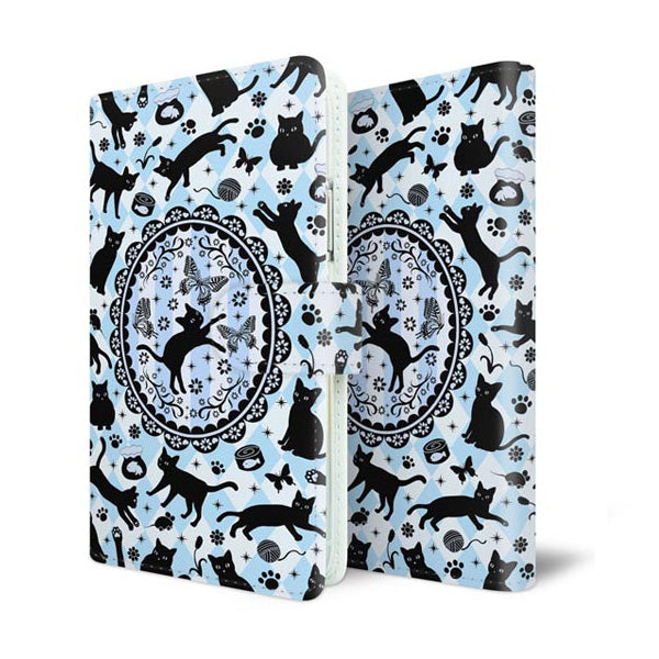 HUAWEI P30 Pro HW-02L docomo スマホケース 手帳型 ネコがいっぱいダイヤ柄 UV印刷 耐衝撃