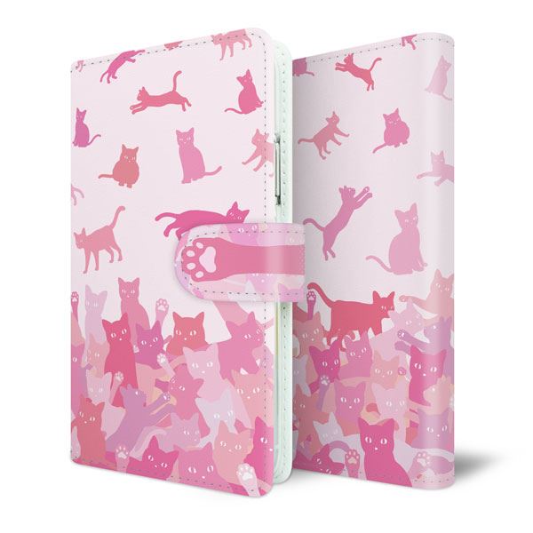 Xperia 10 II A001SO Y!mobile スマホケース 手帳型 ネコ積もり UV印刷 耐衝撃