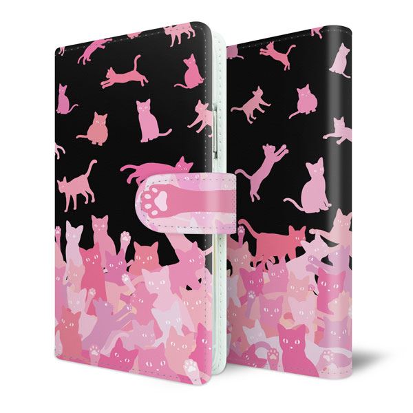 Xperia 10 V SO-52D docomo スマホケース 手帳型 ネコ積もり UV印刷 耐衝撃