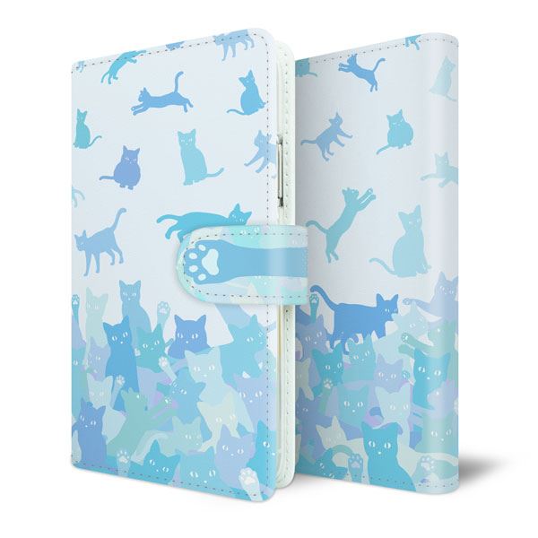 AQUOS wish3 A302SH Y!mobile スマホケース 手帳型 ネコ積もり UV印刷 耐衝撃