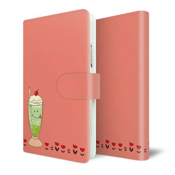 arrows We2 FCG02 au スマホケース 手帳型 スイーツ ニコちゃん スマイル