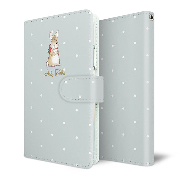 AQUOS sense5G SH-M17 スマホケース 手帳型 Lady Rabbit うさぎ 耐衝撃