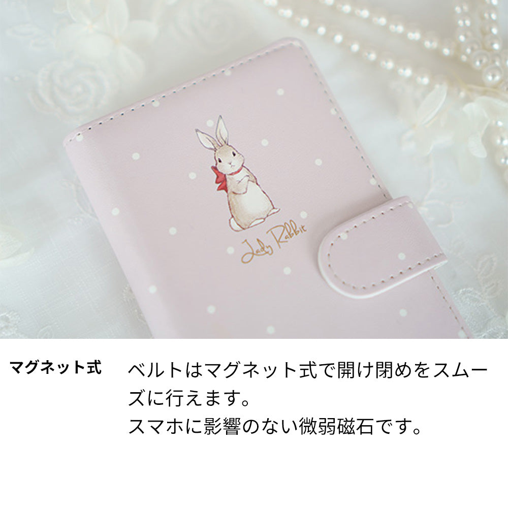 Xperia 1 V SOG10 au スマホケース 手帳型 Lady Rabbit うさぎ