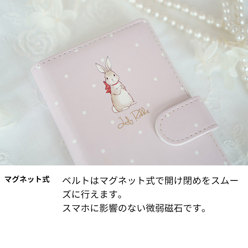 AQUOS zero6 SHG04 au スマホケース 手帳型 Lady Rabbit うさぎ 耐衝撃