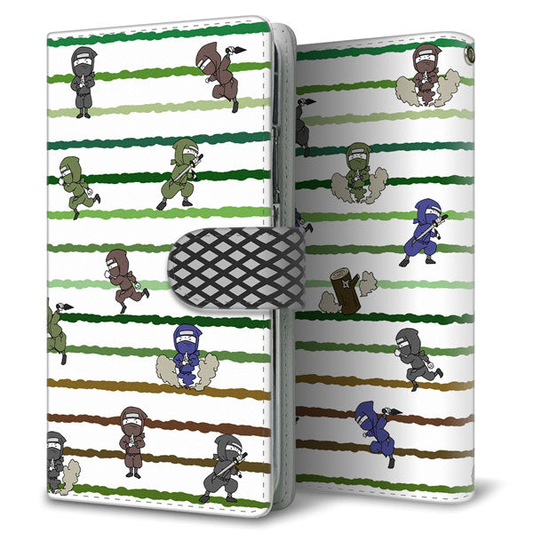 AQUOS wish SH-M20 スマホケース 手帳型 ニンジャ ブンシン 印刷 忍者 ベルト