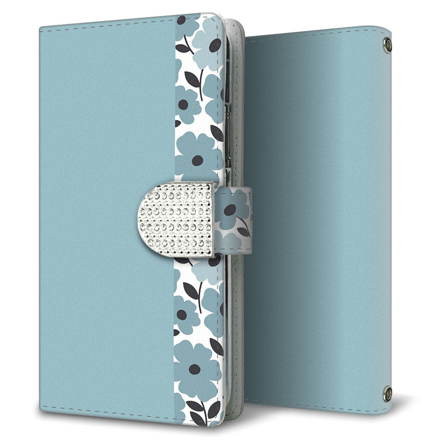 AQUOS sense3 basic 907SH くすみガーデン 大人かわいい プリント手帳型ケース 耐衝撃