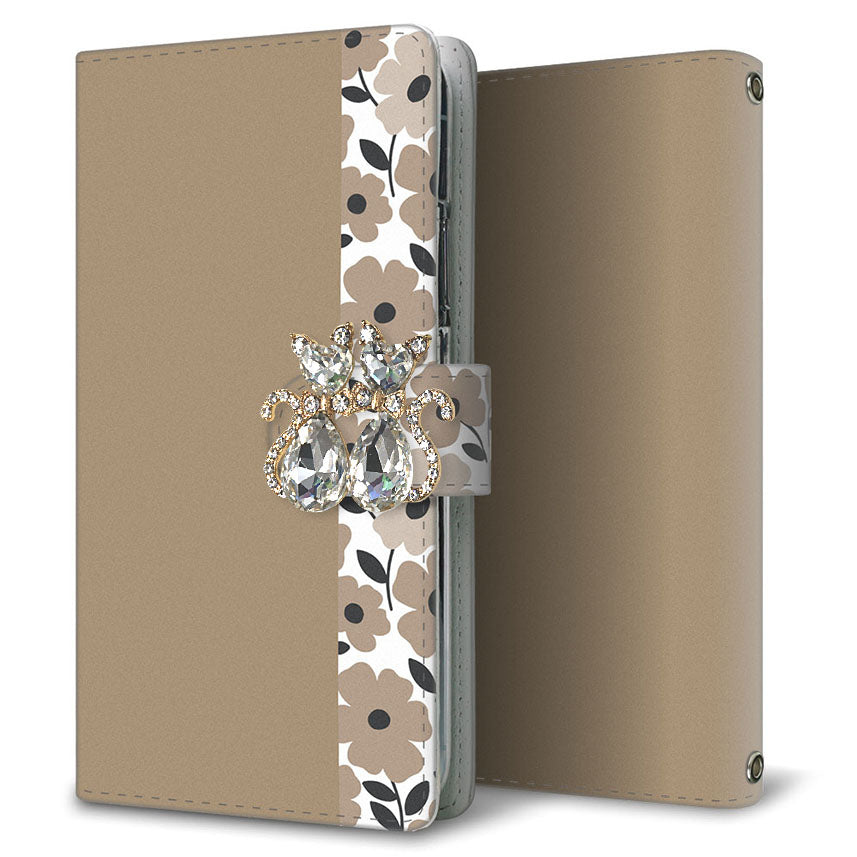 Xperia Ace III SOG08 au くすみガーデン 大人かわいい プリント手帳型ケース 耐衝撃