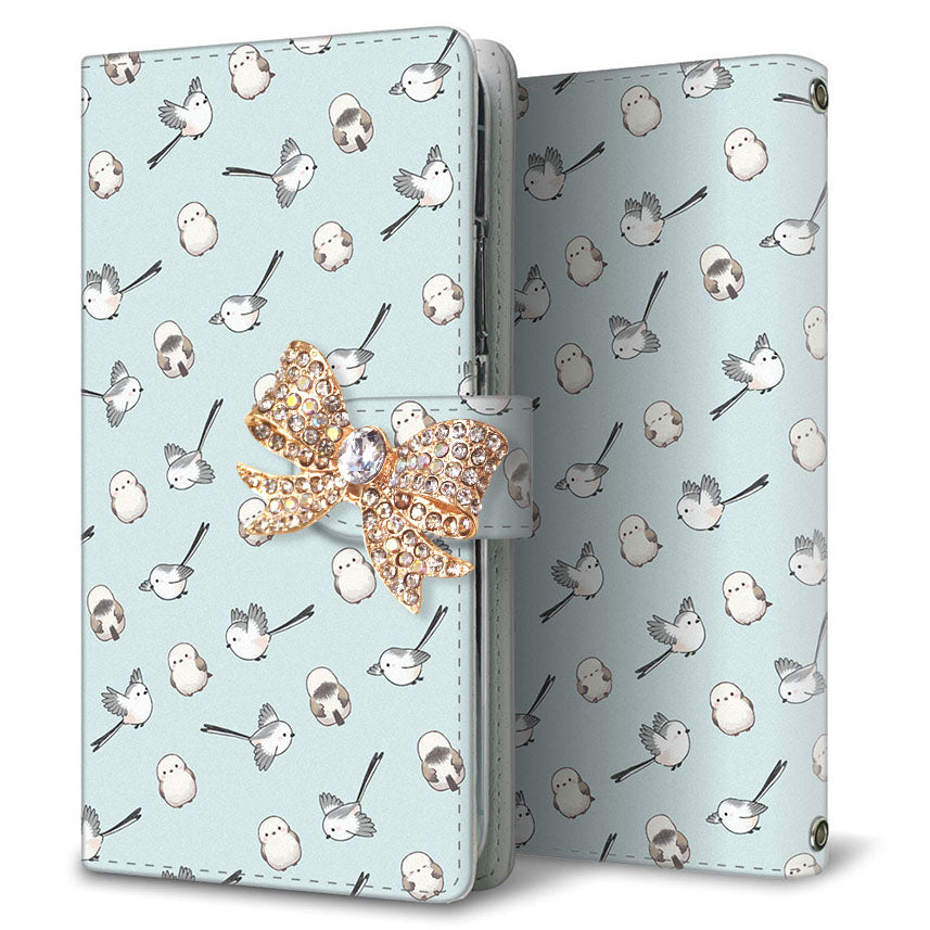 HUAWEI P30 lite Marie-L22J シマエナガとかわいい時間 プリント手帳型ケース 耐衝撃