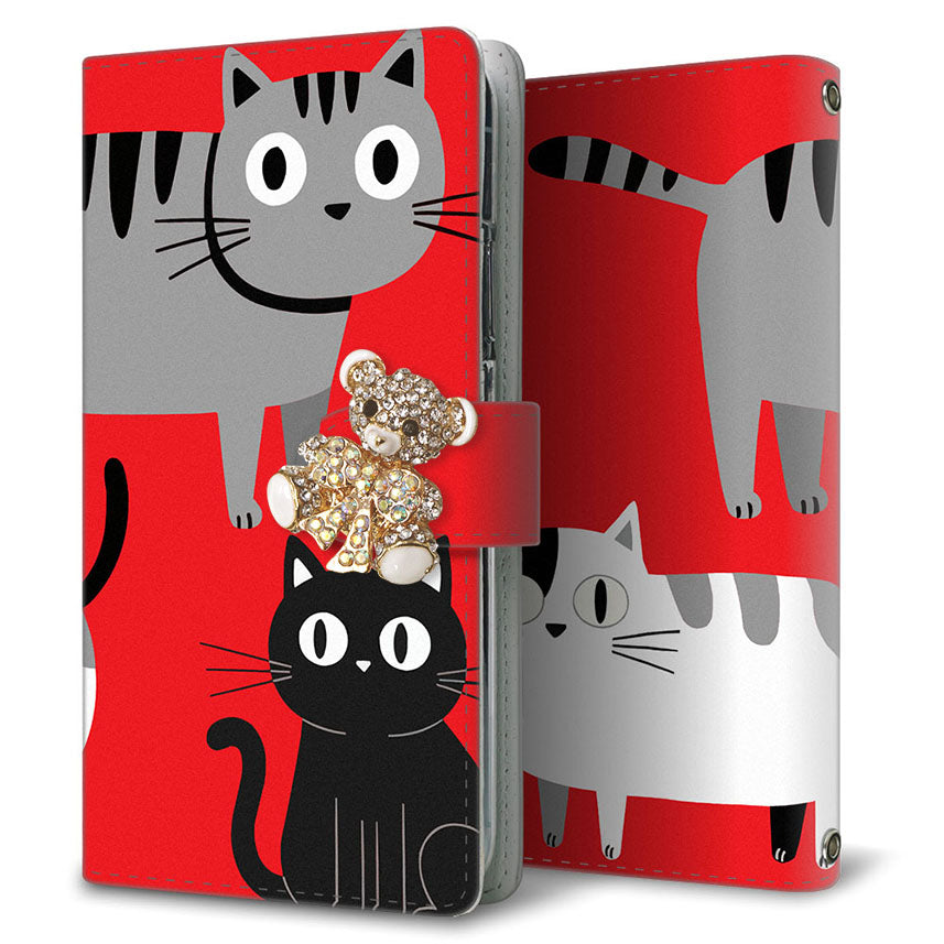 MONO MO-01J docomo サイレントキャット プリント手帳型ケース 耐衝撃