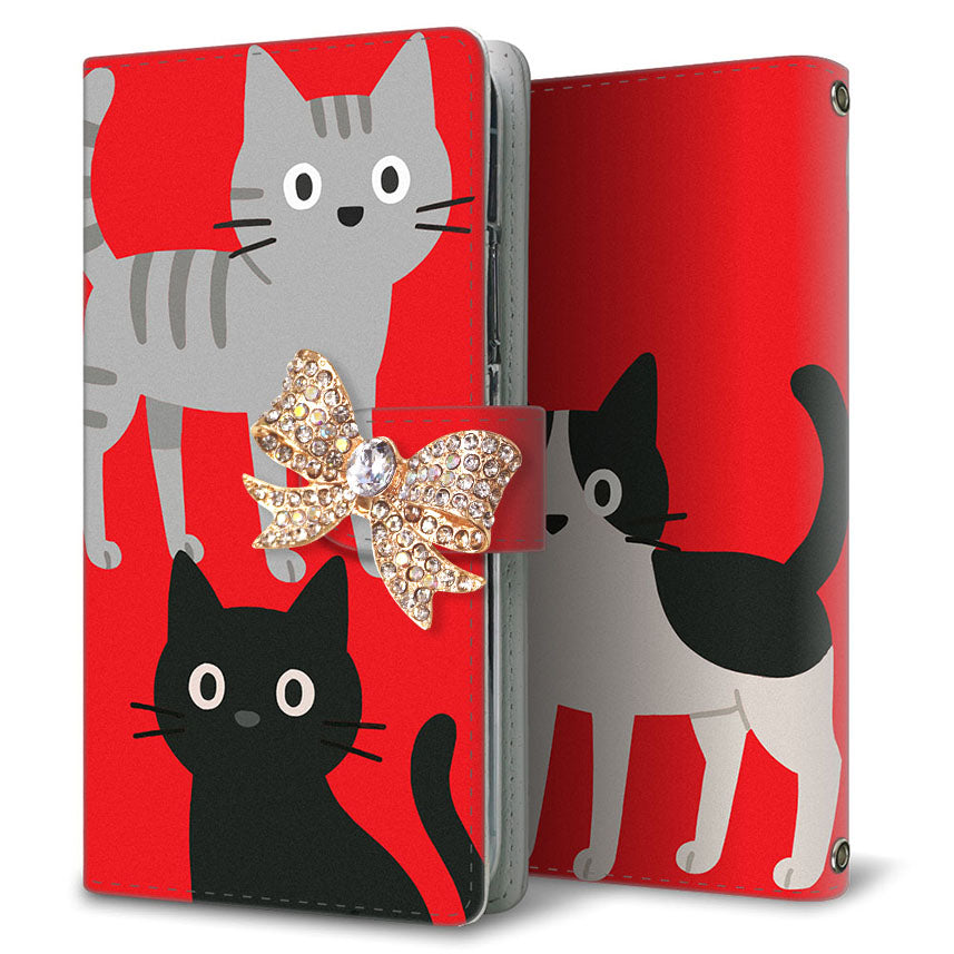 OPPO Reno7 A A201OP Y!mobile サイレントキャット プリント手帳型ケース 耐衝撃