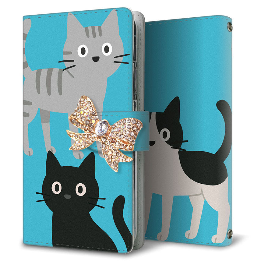 Redmi 12 5G XIG03 au サイレントキャット プリント手帳型ケース 耐衝撃