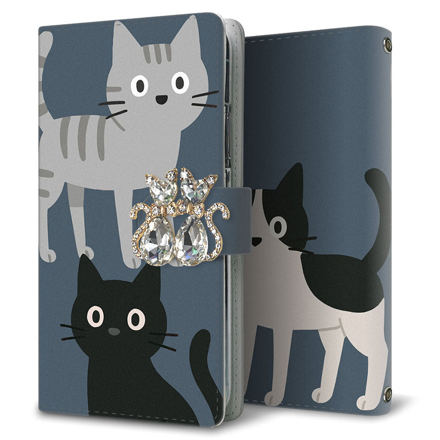 moto g32 サイレントキャット プリント手帳型ケース 耐衝撃