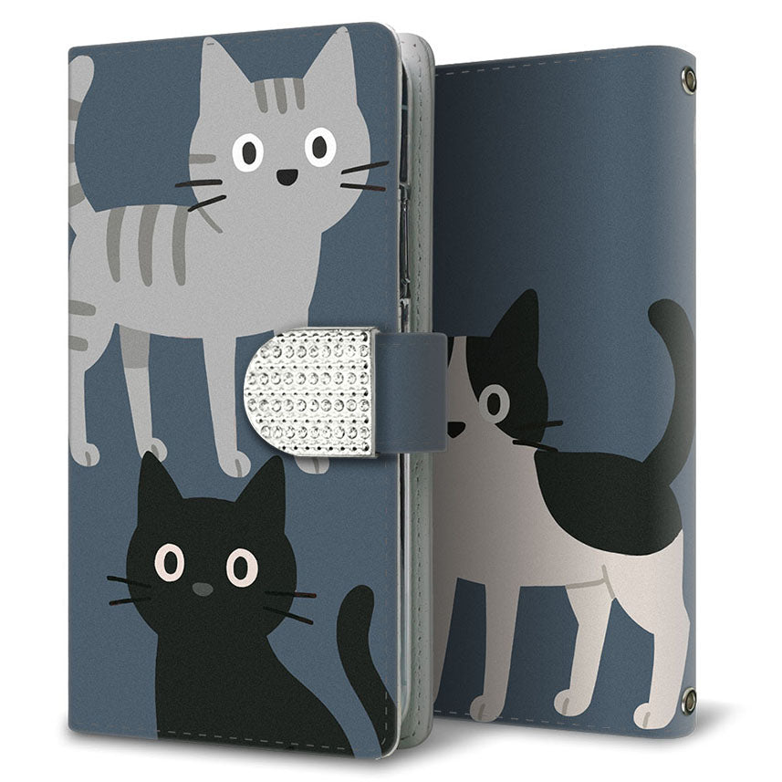 OPPO Reno3 5G SoftBank サイレントキャット プリント手帳型ケース 耐衝撃