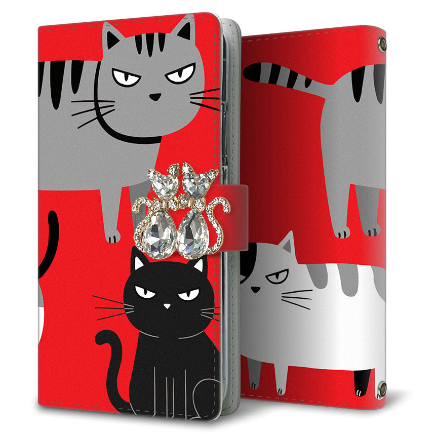 MONO MO-01J docomo サイレントキャット プリント手帳型ケース 耐衝撃