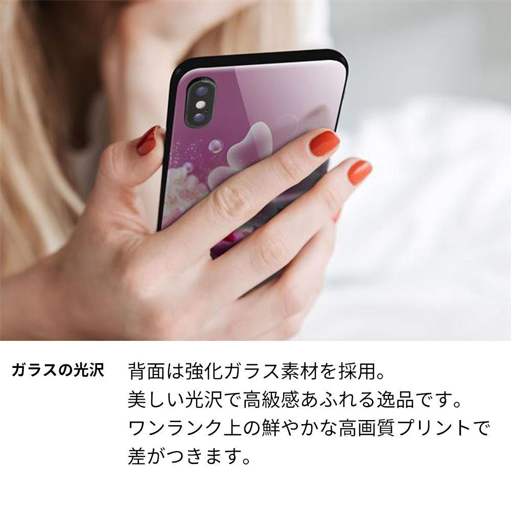 iPhone15 強化ガラス＆TPUスマホケース ガラプリ【MA960 和柄 花 B】