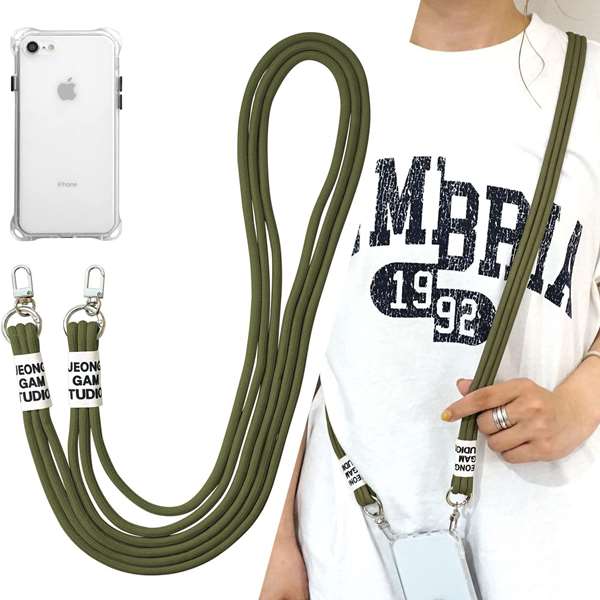 iPhone17 スマホショルダー 【 TPUクリアケース 3連紐ストラップ付 】