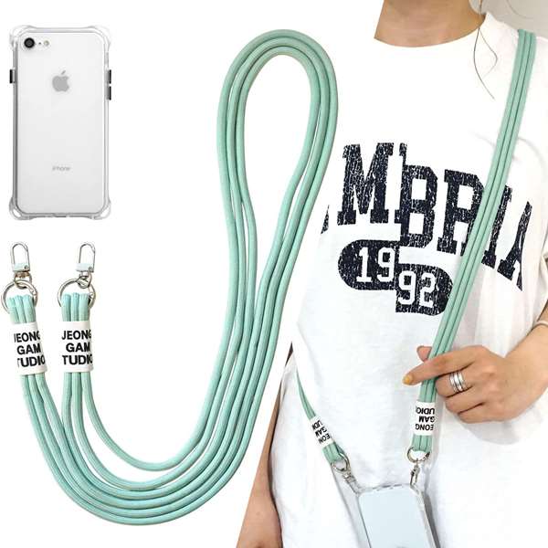 iPhone Air スマホショルダー 【 TPUクリアケース 3連紐ストラップ付 】