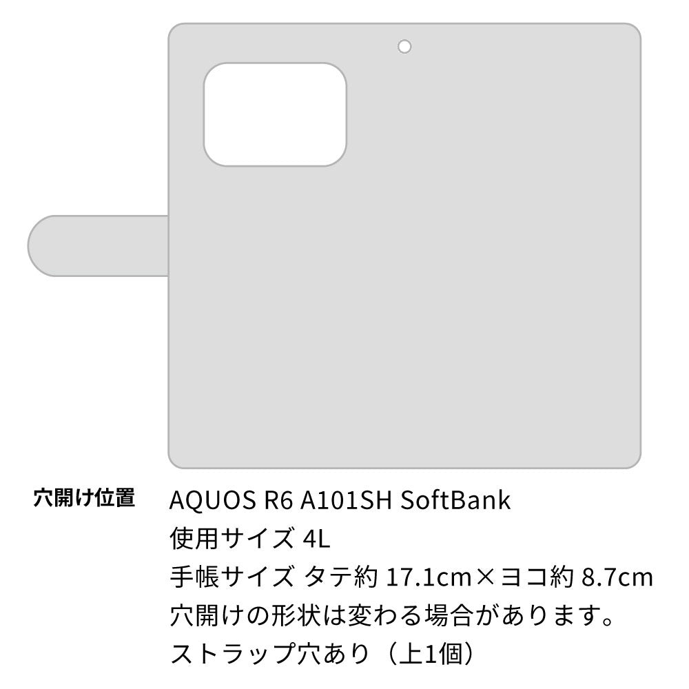 AQUOS R6 A101SH SoftBank クリアプリントブラックタイプ 手帳型ケース