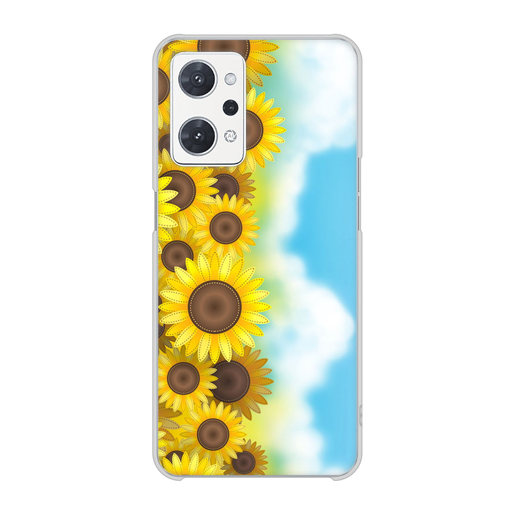 OPPO reno9 A A301OP Y!mobile 高画質仕上げ 背面印刷 ハードケース 【148 ひまわり畑】