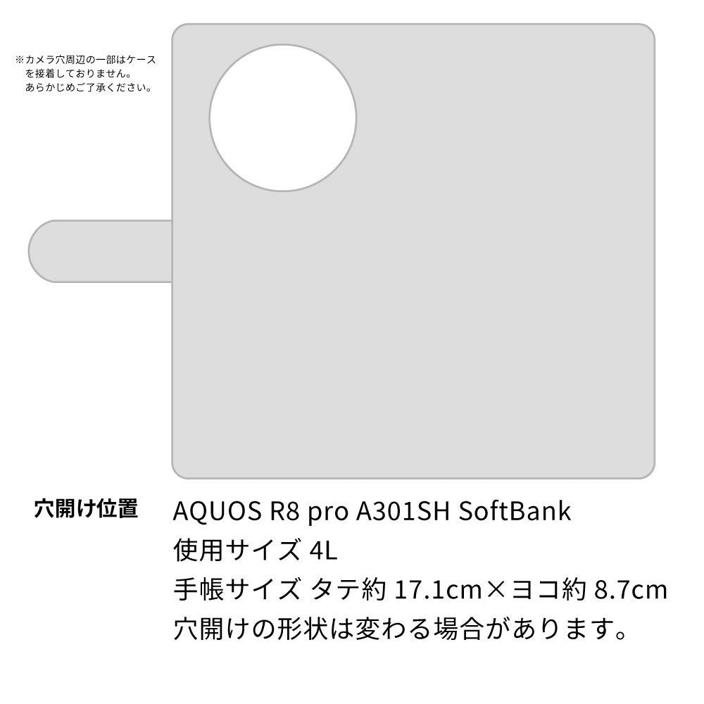 AQUOS R8 pro A301SH SoftBank スマホショルダー 【 手帳型 Simple 名入れ 長さ調整可能ストラップ付き 】 耐衝撃