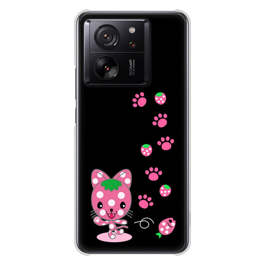 Xiaomi 13T Pro A301XM SoftBank 高画質仕上げ 背面印刷 ハードケースむかいあぐる イチゴ猫のにゃんベリー
