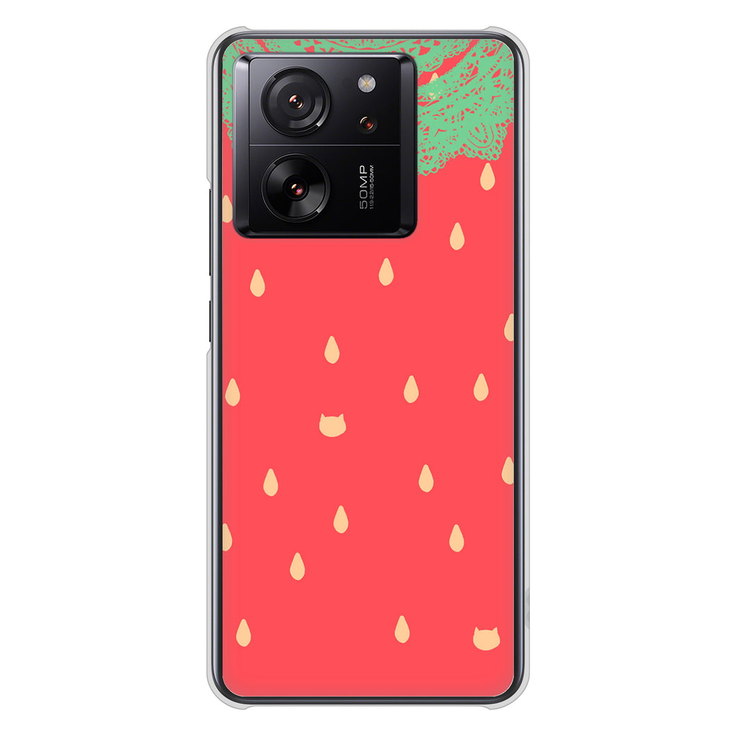 Xiaomi 13T Pro A301XM SoftBank 高画質仕上げ 背面印刷 ハードケース 【MI800 strawberry ストロベリー】