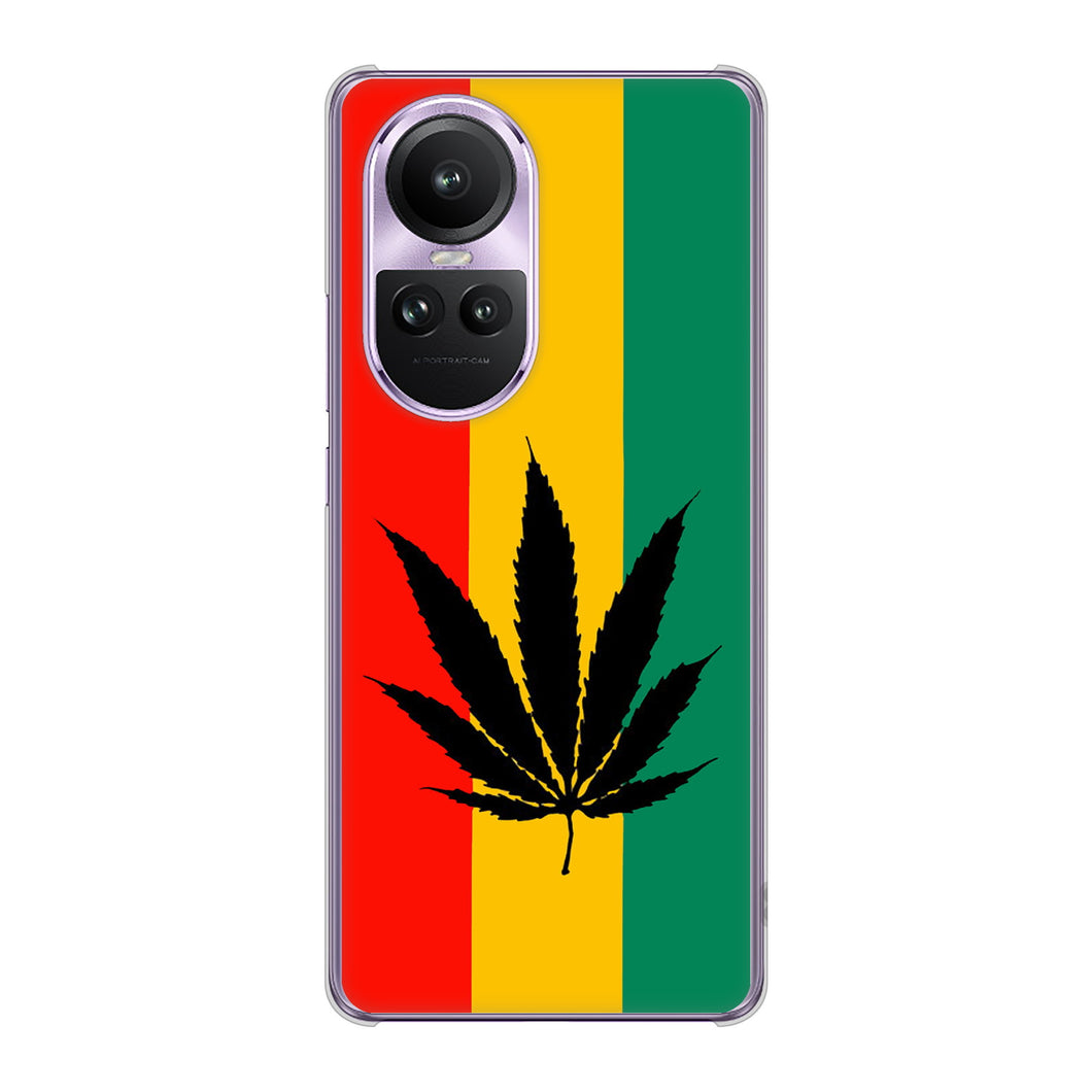 OPPO Reno10 Pro 5G A302OP SoftBank 高画質仕上げ 背面印刷 ハードケース 【083 大麻ラスタカラー】