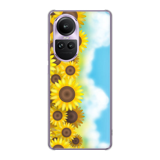 OPPO Reno10 Pro 5G A302OP SoftBank 高画質仕上げ 背面印刷 ハードケース 【148 ひまわり畑】