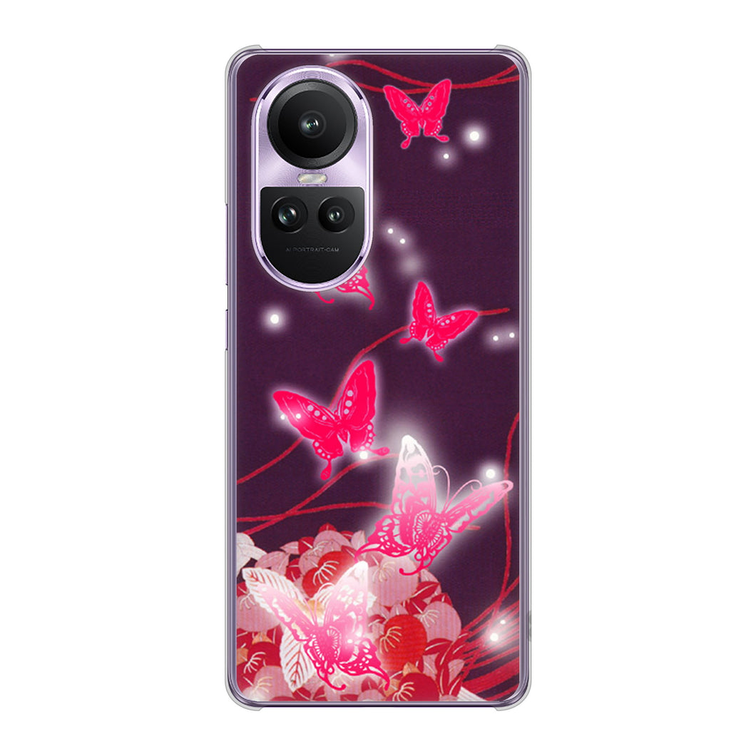 OPPO Reno10 Pro 5G A302OP SoftBank 高画質仕上げ 背面印刷 ハードケースバタフライ