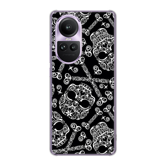 OPPO Reno10 Pro 5G A302OP SoftBank 高画質仕上げ 背面印刷 ハードケース 【363 ドクロの刺青】