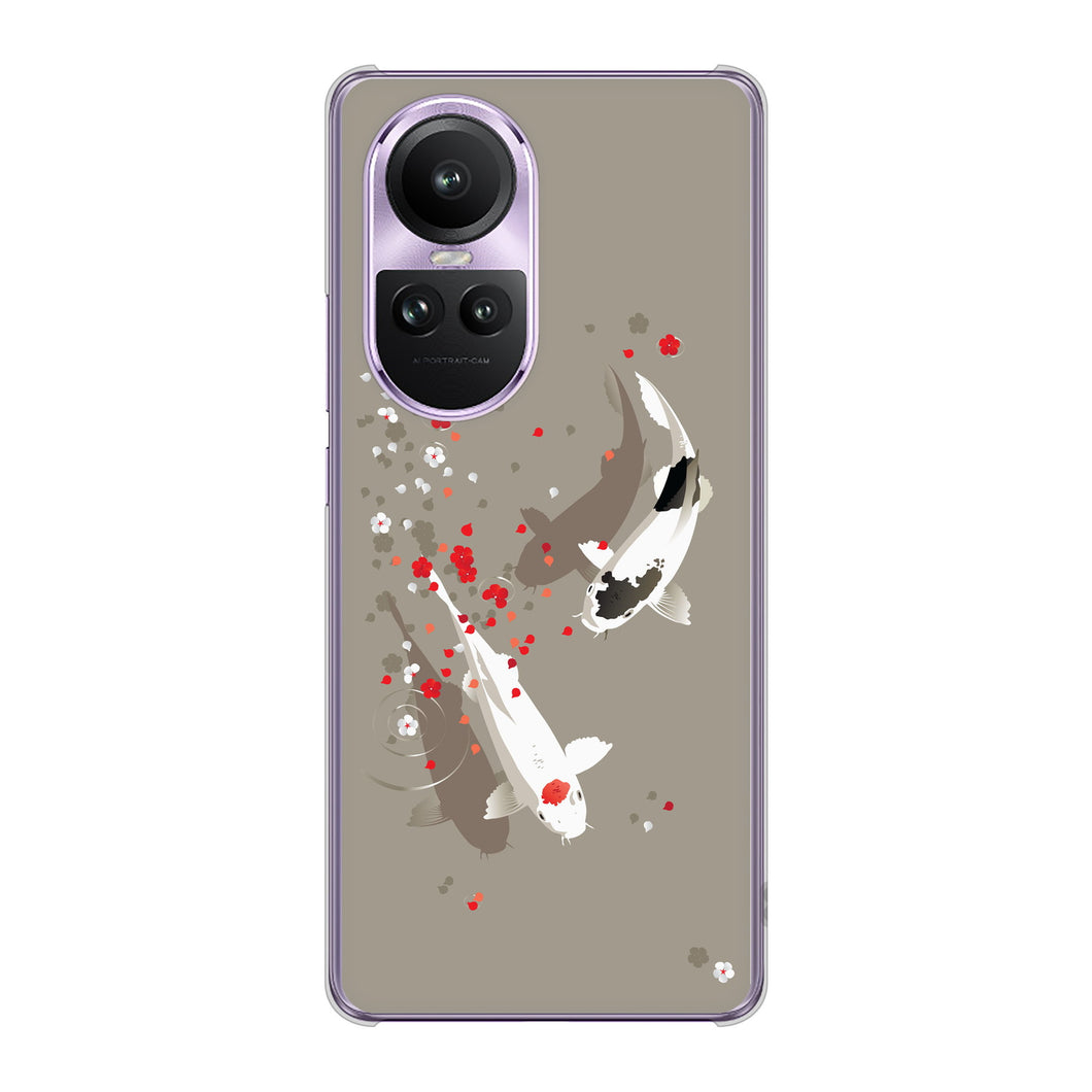 OPPO Reno10 Pro 5G A302OP SoftBank 高画質仕上げ 背面印刷 ハードケース 【367 よりそう鯉】