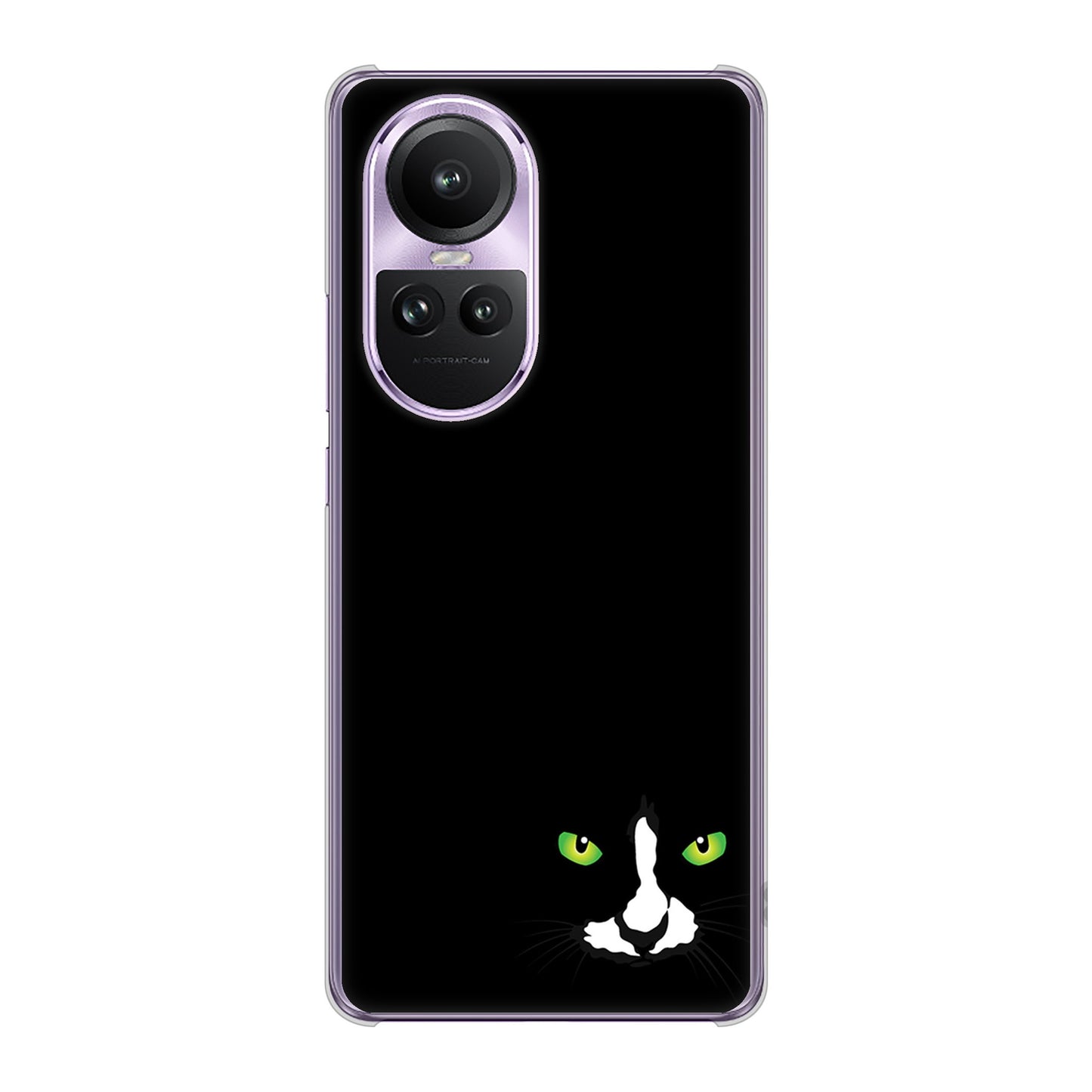 OPPO Reno10 Pro 5G A302OP SoftBank 高画質仕上げ 背面印刷 ハードケース 【398 黒ネコ】