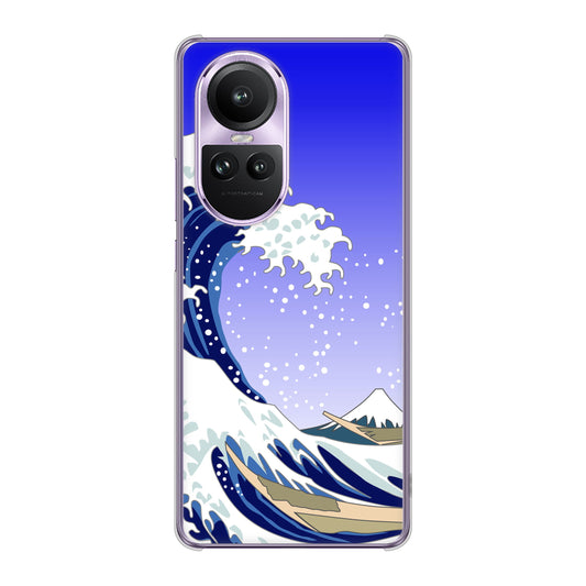 OPPO Reno10 Pro 5G A302OP SoftBank 高画質仕上げ 背面印刷 ハードケース 【625 波に富士】