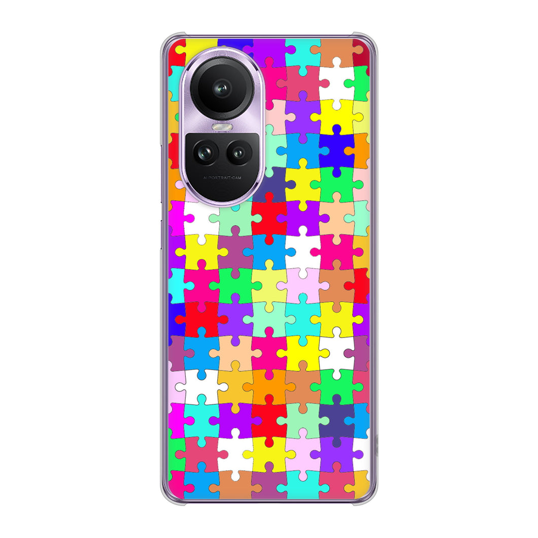 OPPO Reno10 Pro 5G A302OP SoftBank 高画質仕上げ 背面印刷 ハードケース 【727 カラフルパズル】