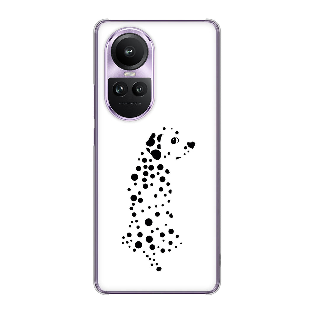 OPPO Reno10 Pro 5G A302OP SoftBank 高画質仕上げ 背面印刷 ハードケース 【1038 振り向くダルメシアン(WH)】