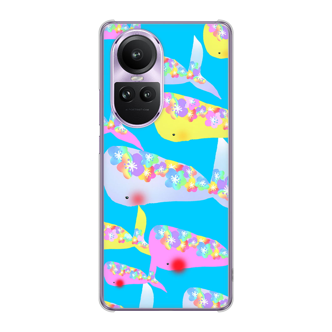 OPPO Reno10 Pro 5G A302OP SoftBank 高画質仕上げ 背面印刷 ハードケース 【1045 くじらの仲間】