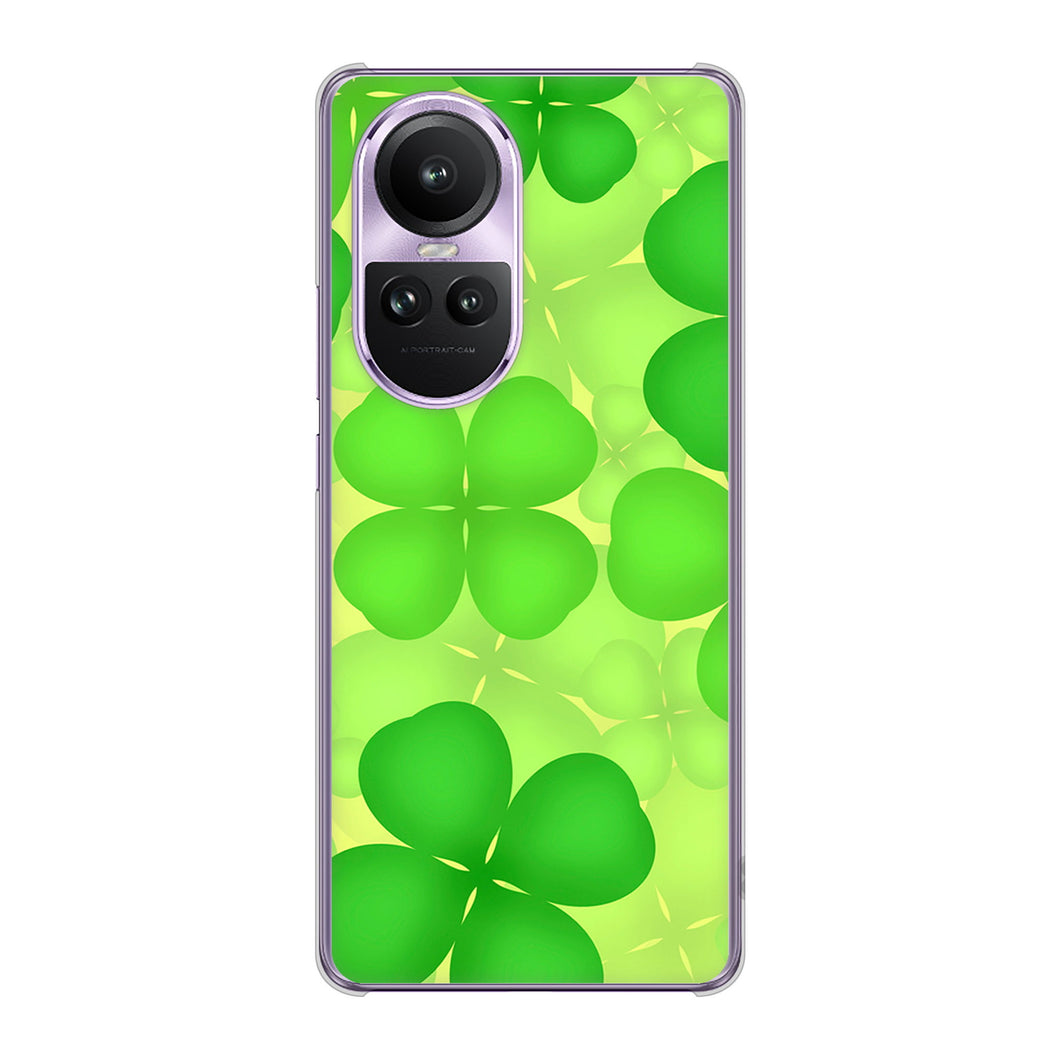 OPPO Reno10 Pro 5G A302OP SoftBank 高画質仕上げ 背面印刷 ハードケース 【1297 四つ葉のクローバー】