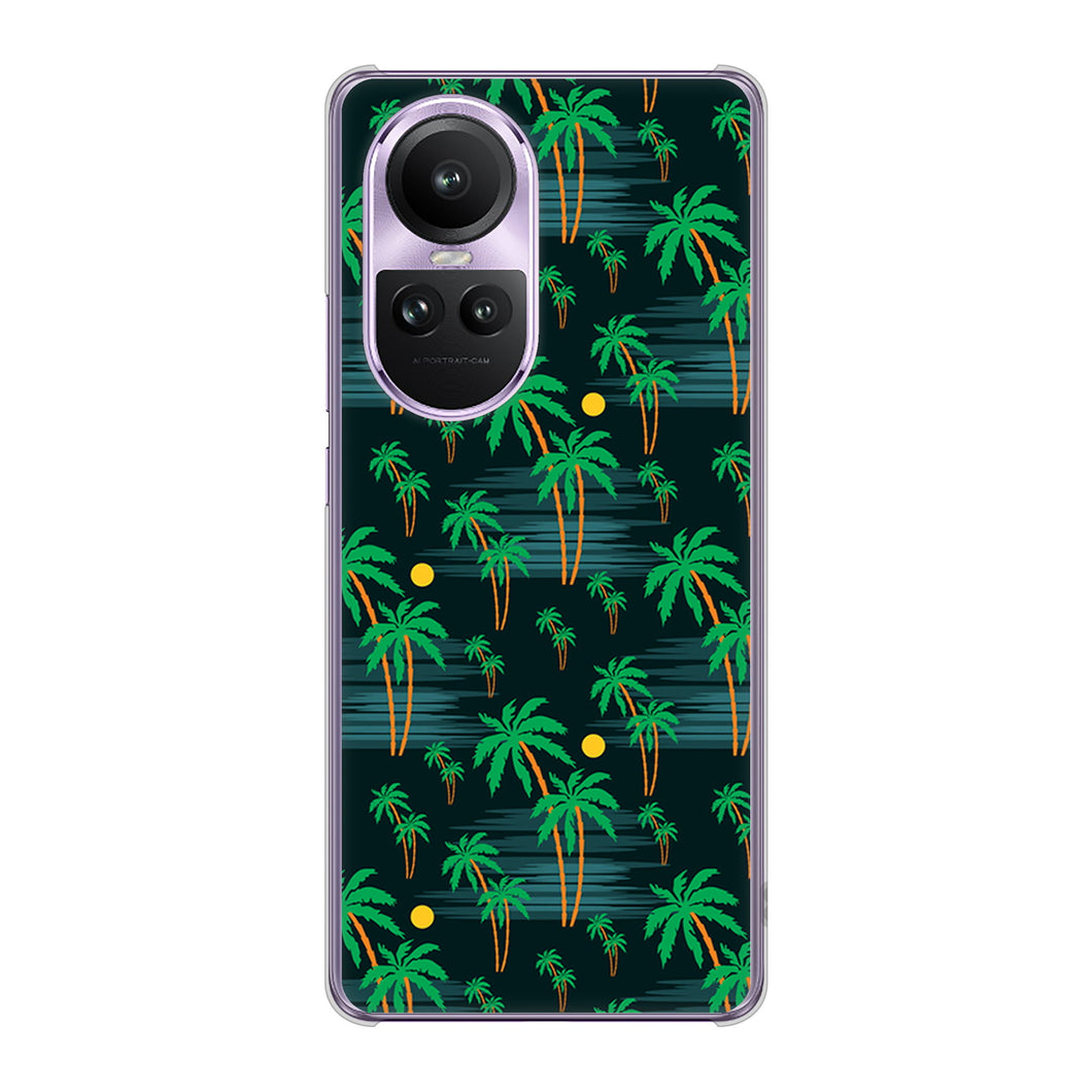 OPPO Reno10 Pro 5G A302OP SoftBank 高画質仕上げ 背面印刷 ハードケース 【1315 月夜とヤシ】