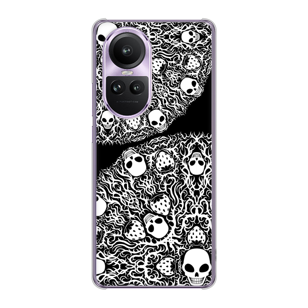 OPPO Reno10 Pro 5G A302OP SoftBank 高画質仕上げ 背面印刷 ハードケースむかいあぐる 苺骸骨曼荼羅