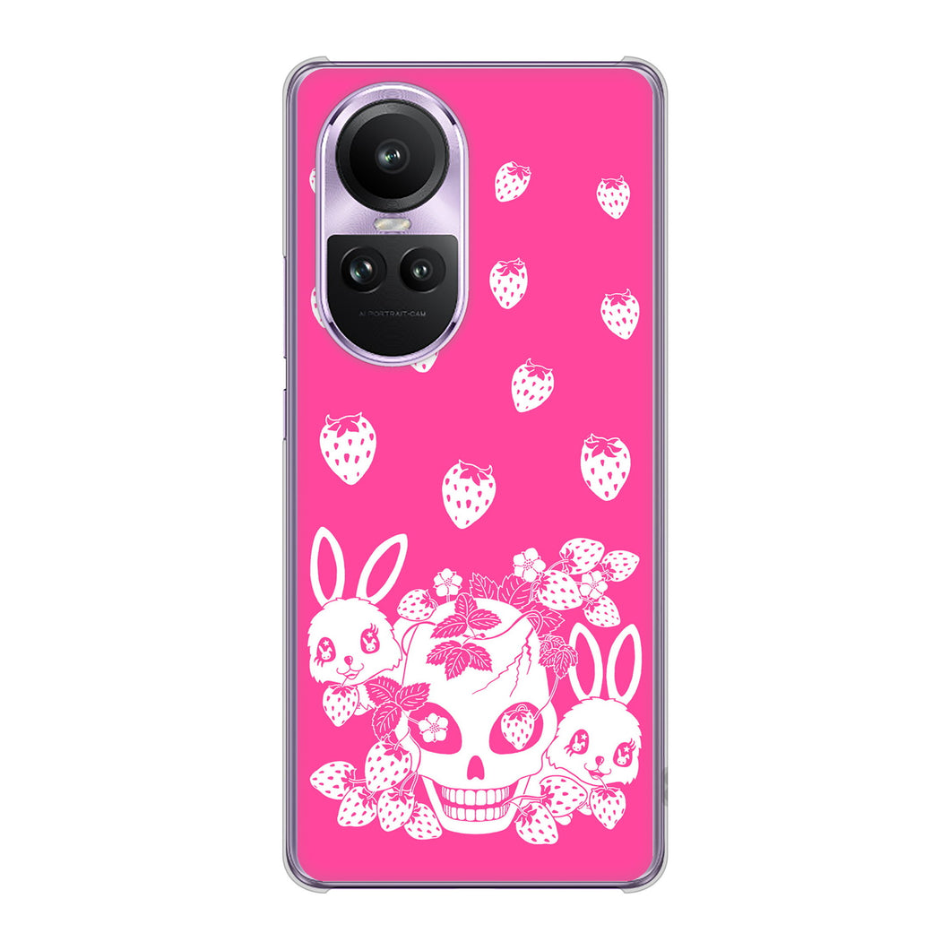 OPPO Reno10 Pro 5G A302OP SoftBank 高画質仕上げ 背面印刷 ハードケースむかいあぐる 苺兎