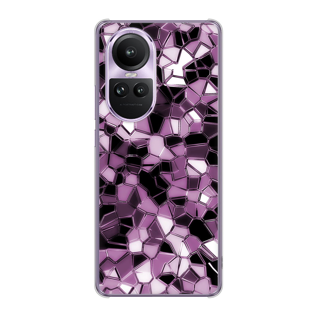 OPPO Reno10 Pro 5G A302OP SoftBank 高画質仕上げ 背面印刷 ハードケース 【EK837 テクニカルミラーパープル】