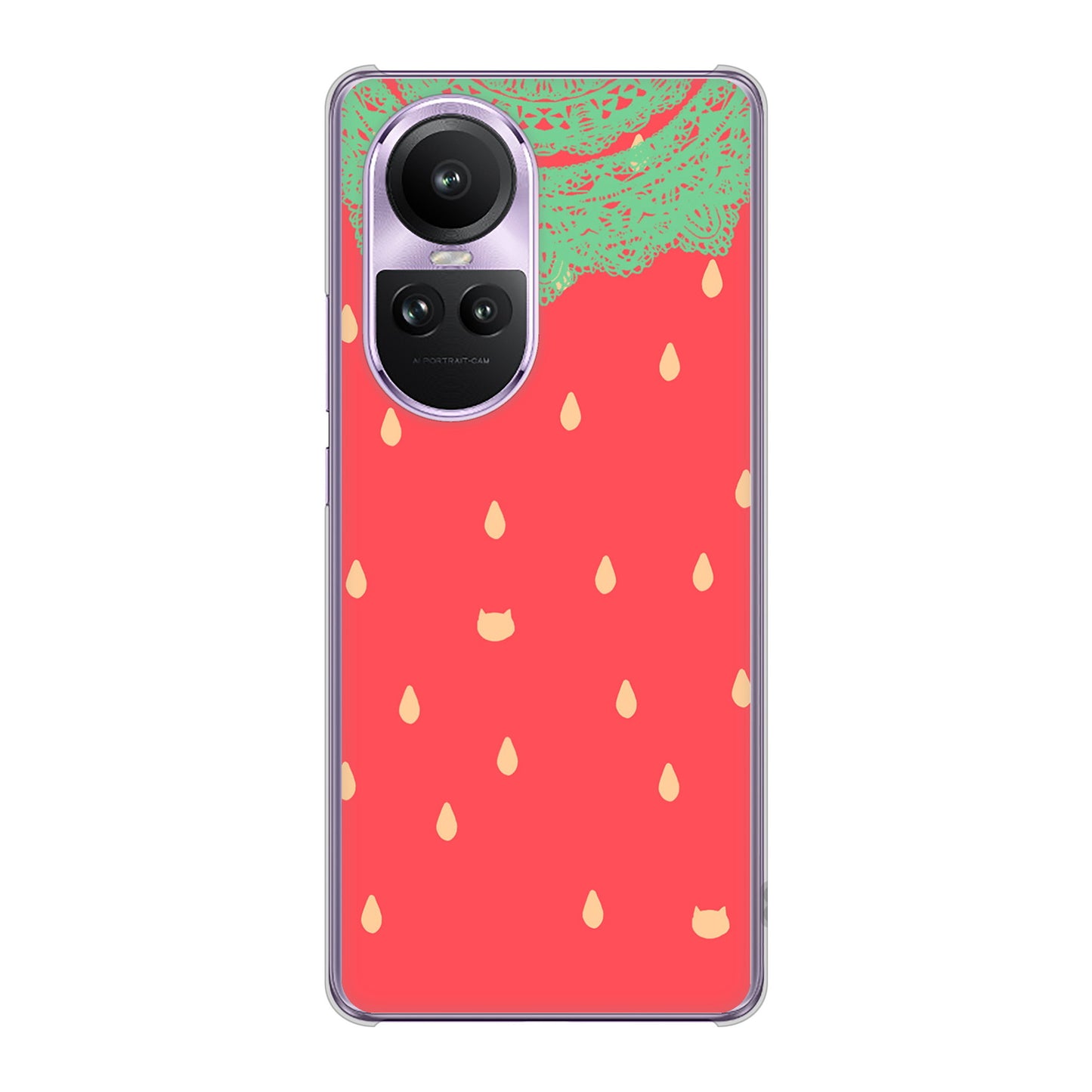 OPPO Reno10 Pro 5G A302OP SoftBank 高画質仕上げ 背面印刷 ハードケース 【MI800 strawberry ストロベリー】