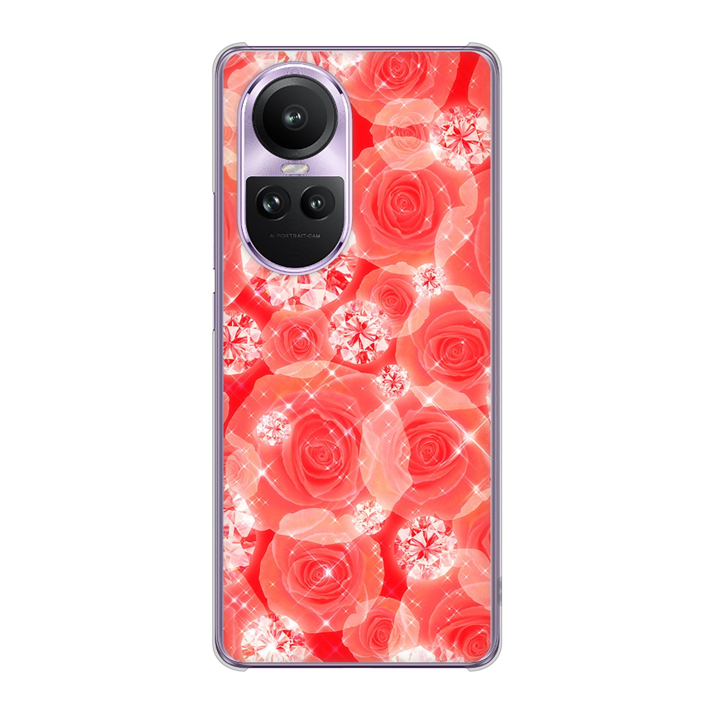 OPPO Reno10 Pro 5G A302OP SoftBank 高画質仕上げ 背面印刷 ハードケース 【VA816 ダイヤモンドとバラ】