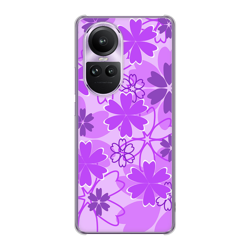 OPPO Reno10 Pro 5G A302OP SoftBank 高画質仕上げ 背面印刷 ハードケース重なり合う花