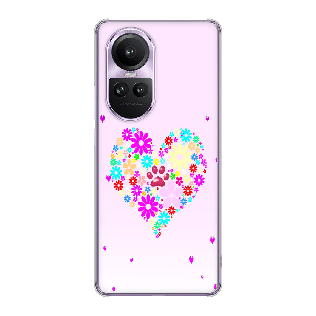 OPPO Reno10 Pro 5G A302OP SoftBank 高画質仕上げ 背面印刷 ハードケースハートと肉球