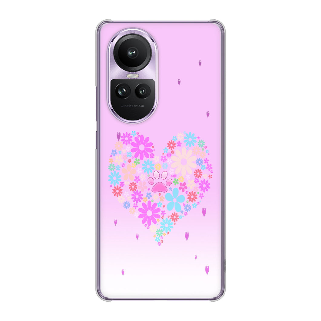 OPPO Reno10 Pro 5G A302OP SoftBank 高画質仕上げ 背面印刷 ハードケースハートと肉球